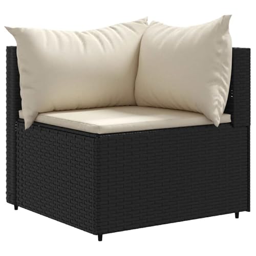 Vopese 7-TLG. Garten-Lounge-Set mit Kissen Schwarz Poly Rattan Relaxsessel Model3308144 von Vopese