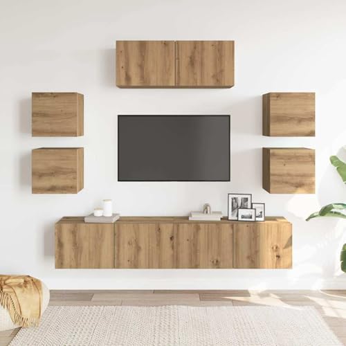 Vopese 7-TLG. TV-Schrank-Set Wandmontage Artisan-Eiche Holzwerkstoff TV Cabinet Model3329014 Vopese 7-TLG. TV-Schrank-Set Wandmontage Artisan-Eiche Holzwerkstoff TV Cabinet Model3329014 von Vopese