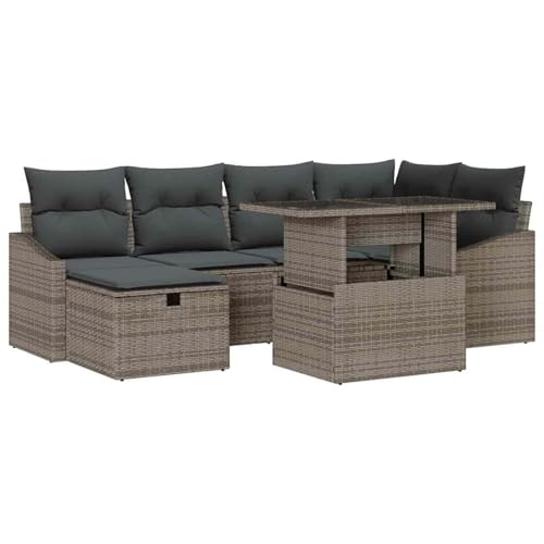 Vopese 7-teilige Garten-Sofa-Set mit Kissen in Grau Poly Rattan Lounge Sofa Outdoor Model3359836 Vopese 7-teilige Garten-Sofa-Set mit Kissen in Grau Poly Rattan Lounge Sofa Outdoor Model3359836 von Vopese