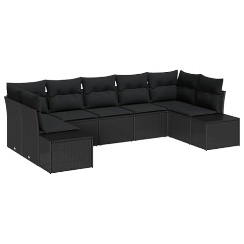 Vopese 7-teiliges Garten-Sofa-Set mit Kissen Schwarz Poly Rattan Lounge Sofa Outdoor Model3355882 Vopese 7-teiliges Garten-Sofa-Set mit Kissen Schwarz Poly Rattan Lounge Sofa Outdoor Model3355882 von Vopese