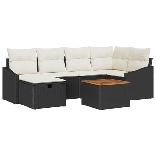Vopese 7-teiliges Garten Sofa Set mit Kissen Schwarz Poly Rattan Lounge Sofa Outdoor Model3359565 Vopese 7-teiliges Garten Sofa Set mit Kissen Schwarz Poly Rattan Lounge Sofa Outdoor Model3359565 von Vopese