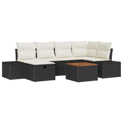 Vopese 7-teiliges Garten Sofa Set mit Kissen Schwarz Poly Rattan Lounge Sofa Outdoor Model3359593 Vopese 7-teiliges Garten Sofa Set mit Kissen Schwarz Poly Rattan Lounge Sofa Outdoor Model3359593 von Vopese