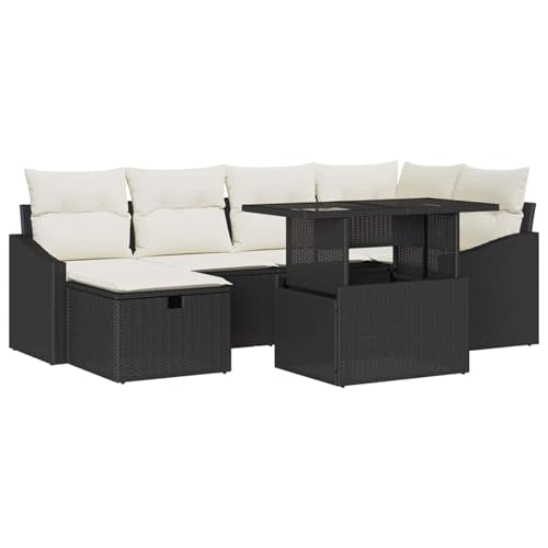 Vopese 7-teiliges Garten Sofa Set mit Kissen Schwarz Poly Rattan Lounge Sofa Outdoor Model3359834 Vopese 7-teiliges Garten Sofa Set mit Kissen Schwarz Poly Rattan Lounge Sofa Outdoor Model3359834 von Vopese