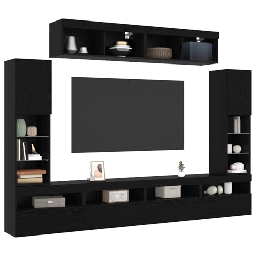 Vopese 8-teilige TV-Wandeinheiten mit LED Schwarze Eiche Kunststoffholz TV Cabinet Model3334382 Vopese 8-teilige TV-Wandeinheiten mit LED Schwarze Eiche Kunststoffholz TV Cabinet Model3334382 von Vopese