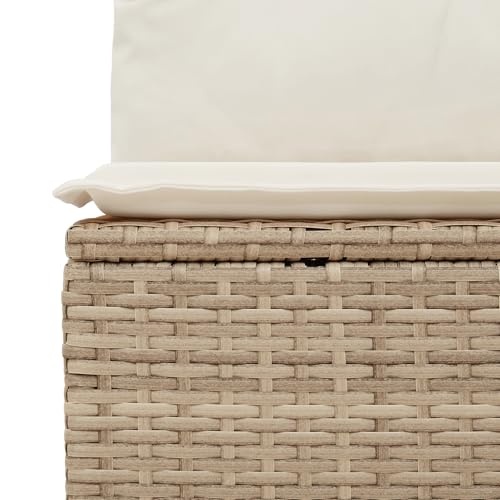 Vopese 8-teiliges Garten Sofa Set mit Kissen Beige Poly Rattan Akazie, 2-Sitzer Garten Sofa mit Kissen Beige Poly Rattan Lounge Sofa Outdoor Model3347414 von Vopese