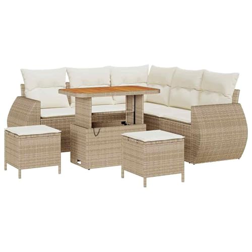 Vopese 8-teiliges Garten Sofa Set mit Kissen Beige Poly Rattan Akazie Lounge Sofa Outdoor Model3361876 Vopese 8-teiliges Garten Sofa Set mit Kissen Beige Poly Rattan Akazie Lounge Sofa Outdoor Model3361876 von Vopese