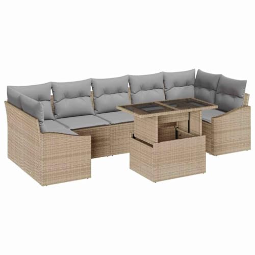 Vopese 8-teiliges Garten-Sofa-Set mit Kissen Beige Poly-Rattan Lounge Sofa Outdoor Model3357693 Vopese 8-teiliges Garten-Sofa-Set mit Kissen Beige Poly-Rattan Lounge Sofa Outdoor Model3357693 von Vopese