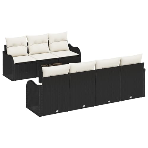 Vopese 8-teiliges Garten-Sofa Set mit Kissen Schwarz Poly Rattan, 2-Sitzer Garten-Sofa mit Kissen Schwarz Poly Rattan Lounge Sofa Outdoor Model3345607 Vopese 8-teiliges Garten-Sofa Set mit Kissen Schwarz Poly Rattan, 2-Sitzer Garten-Sofa mit Kissen Schwarz Poly Rattan Lounge Sofa Outdoor Model3345607 von Vopese