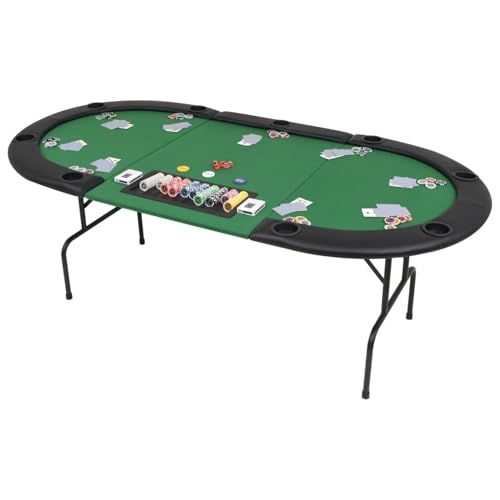Vopese 9-Spieler Poker Falttisch 3-Fach Faltbar Oval Grün Pokertisch Model80210 Vopese 9-Spieler Poker Falttisch 3-Fach Faltbar Oval Grün Pokertisch Model80210 von Vopese