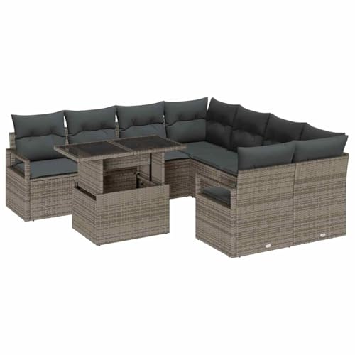 Vopese 9-teiliges Garten Sofa Set mit Kissen Grau Poly Rattan, 2-Sitzer Garten Sofa mit Kissen Grau Poly Rattan Lounge Sofa Outdoor Model3348795 Vopese 9-teiliges Garten Sofa Set mit Kissen Grau Poly Rattan, 2-Sitzer Garten Sofa mit Kissen Grau Poly Rattan Lounge Sofa Outdoor Model3348795 von Vopese
