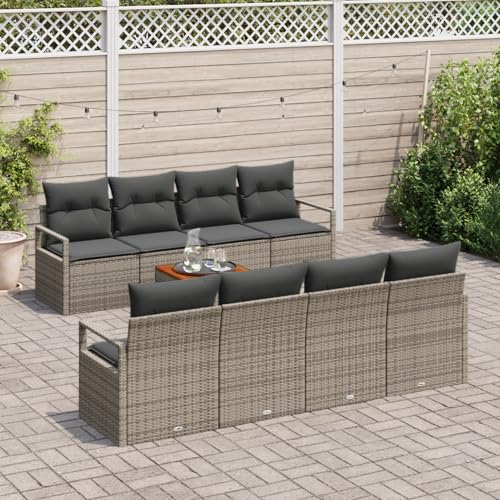 Vopese 9-teiliges Garten Sofa Set mit Kissen Grau Poly Rattan Akazie, 2-Sitzer Garten Sofa mit Kissen Grau Poly Rattan Lounge Sofa Outdoor Model3347678 Vopese 9-teiliges Garten Sofa Set mit Kissen Grau Poly Rattan Akazie, 2-Sitzer Garten Sofa mit Kissen Grau Poly Rattan Lounge Sofa Outdoor Model3347678 von Vopese