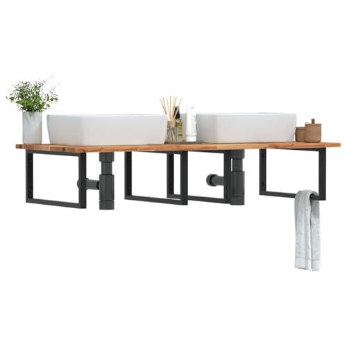 Vopese Akazienholz Waschbeckenregal Stahl Halterung Badezimmer Ablage Platzsparend 140x60x2 cm Model3302933 Vopese Akazienholz Waschbeckenregal Stahl Halterung Badezimmer Ablage Platzsparend 140x60x2 cm Model3302933 von Vopese