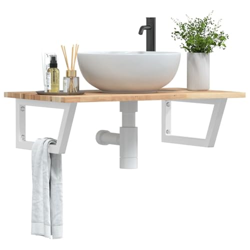 Vopese Akazienholz Waschbeckenregal Stahl Halterung Badezimmer Ablage Platzsparend 80x50x2 cm Model3302782 Vopese Akazienholz Waschbeckenregal Stahl Halterung Badezimmer Ablage Platzsparend 80x50x2 cm Model3302782 von Vopese