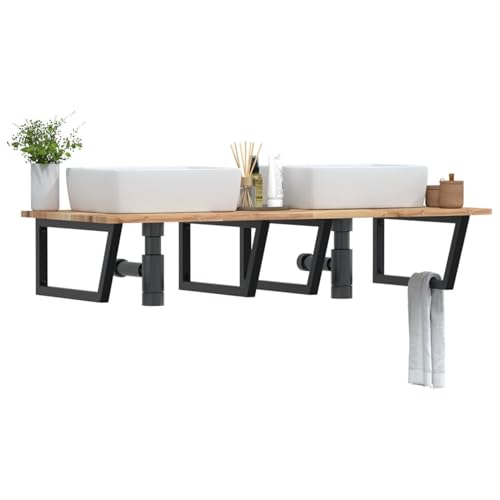 Vopese Akazienholz Waschbeckenregal Stahlhalterung Badezimmer Ablage 140x60x2 cm schwarz Model3302903 Vopese Akazienholz Waschbeckenregal Stahlhalterung Badezimmer Ablage 140x60x2 cm schwarz Model3302903 von Vopese