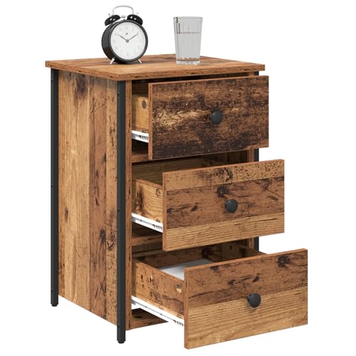 Vopese Alte Holz Nachttische Alte Holz Spanplatte, Metall Mittel Nachtschrank Model871258 von Vopese