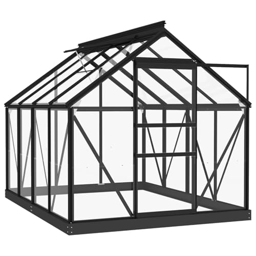 Vopese Aluminium-Glas-Treibhaus Anthrazit 155x200x191 cm für Samenvermehrung und Pflanzenschutz Model3082334 von Vopese
