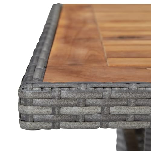 Vopese Außentisch für 4 Personen | PE-Rattan & Akazienholz | Grau-Braun | Terrasse & Garten | 80x80x75 cm Model46172 von Vopese