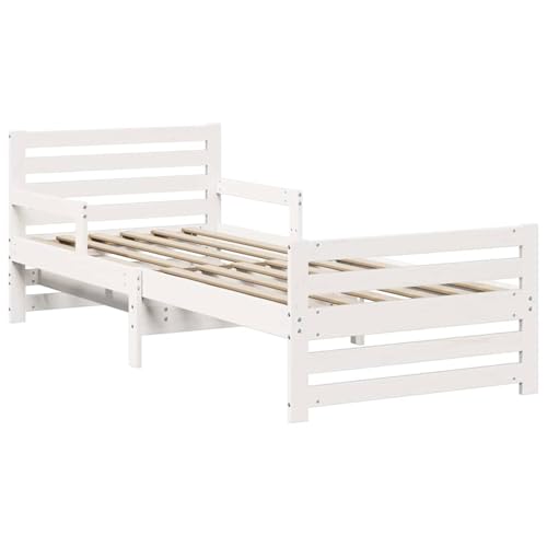 Vopese Ausziehbares Bettgestell für Kinder Weiß 80 x 130/165 / 200 cm Bettgestell Model877207 von Vopese