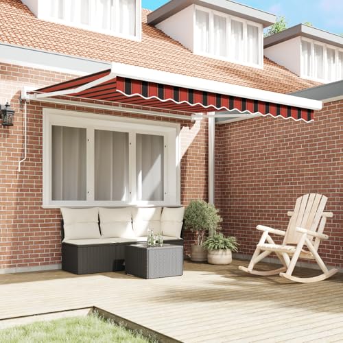 Vopese Automatische Einziehbare Markise Orange und Braun 350x250 cm Sonnenschirm Model3330238 von Vopese