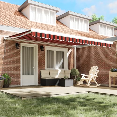 Vopese Automatische Einziehbare Markise Orange und Braun 450x300 cm Sonnenschirm Model3330888 von Vopese