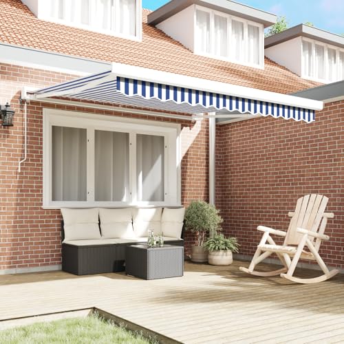 Vopese Automatische einziehbare Markise Blau und Weiß 300x250 cm Sonnenschirm Model3329908 von Vopese