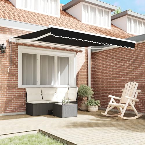 Vopese Automatische einziehbare Markise Schwarz 300x250 cm, Markisen Ersatzstoff für 3x2.5 m Rahmen Schwarz Sonnenschirm Model3330035 von Vopese