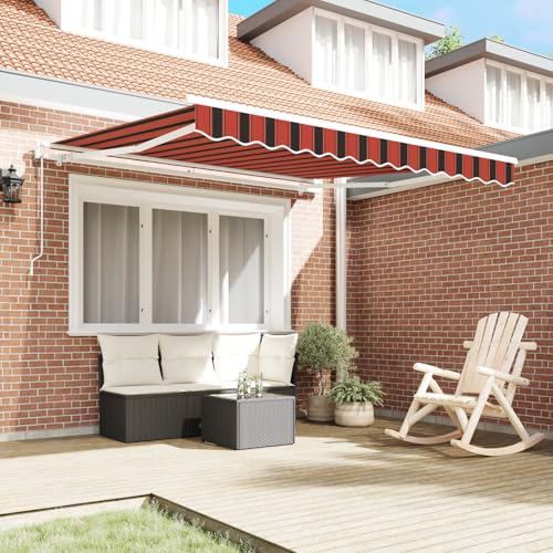 Vopese Automatische einziehbare Markise in Orange und Braun 300x250 cm Sonnenschirm Model3329939 von Vopese