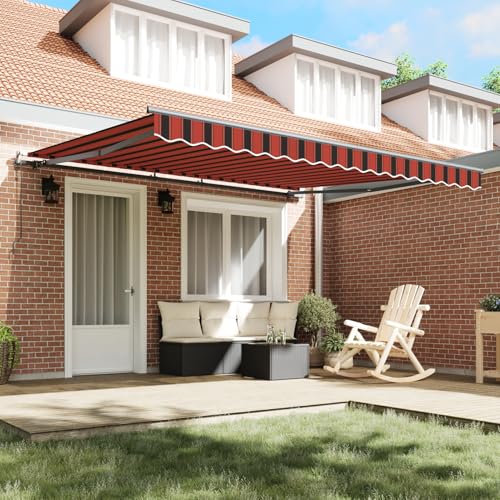 Vopese Automatische einziehbare Markise in Orange und Braun 400x350 cm Sonnenschirm Model3330741 von Vopese