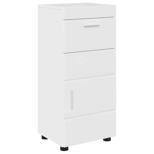 Vopese Badezimmer Schrank mit Tür Hochglanz-Weiß 37 x 31,5 x 82 cm Badezimmerschränke Model880345 von Vopese