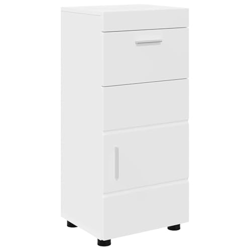 Vopese Badezimmer Schrank mit Tür Weiß 37 x 31,5 x 82 cm Holzwerkstoff Badezimmerschränke Model880341 von Vopese