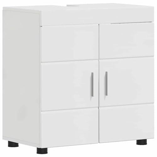 Vopese Badezimmer Waschbecken Schrank Hochglanz-Weiß 60 x 34 x 63 cm Badezimmerschränke Model880325 von Vopese
