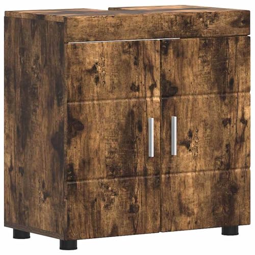Vopese Badezimmer Waschbecken Schrank Räuchereiche 60 x 34 x 63 cm Badezimmerschränke Model880326 von Vopese