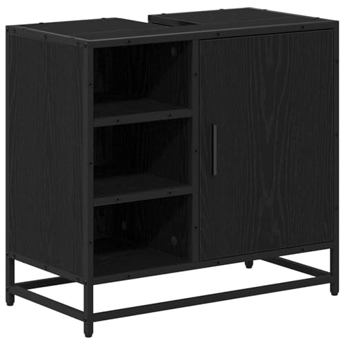 Vopese Badezimmer Waschbecken Schrank Schwarze Eiche 65 x 33 x 60 cm Badezimmerschränke Model883636 von Vopese