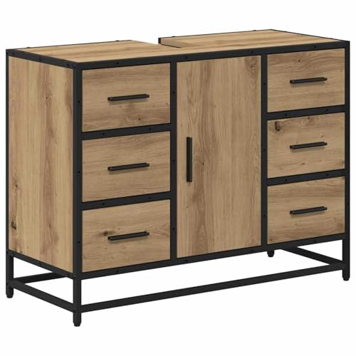 Vopese Badezimmer Waschbecken Schrank mit Speicher Eiche handwerklich Badezimmerschränke Model883632 von Vopese