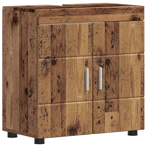 Vopese Badezimmer Waschbecken Schrank mit Tür Altholz 60 x 34 x 63 cm Badezimmerschränke Model880329 von Vopese