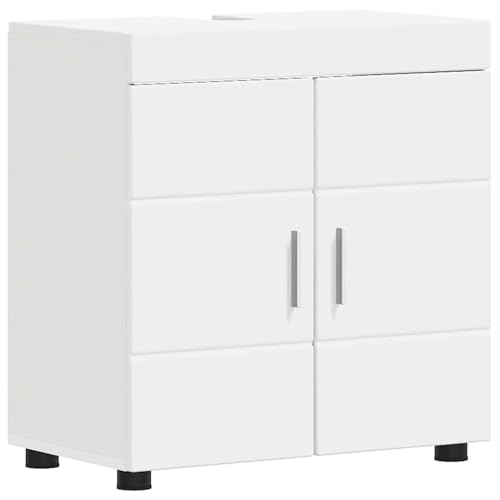 Vopese Badezimmer Waschbecken Schrank mit Tür Weiß 60 x 34 x 63 cm Badezimmerschränke Model880321 von Vopese