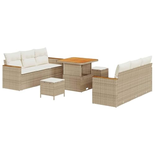 Vopese Beige Gewebtes Natur Rattan Garten Sofa Set mit 5 Teilen - Modernes Design für Innen/Außen Model3362996 von Vopese