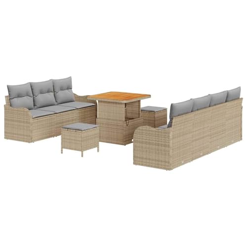 Vopese Beige Poly-Rattan Garten-Sofa-Set mit Couchtisch, 4-teilig, für Terrasse und Balkon Model3364177 von Vopese