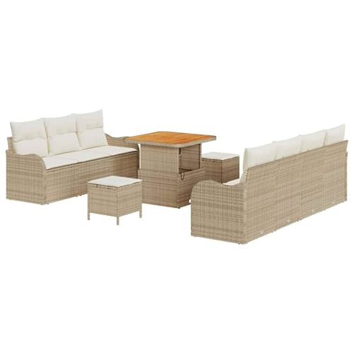 Vopese Beige Poly Rattan Gartensofa Set mit Couchtisch, 6-Personen Platz, für Terrasse und Garten - Outdoor-Möbel Model3364176 von Vopese
