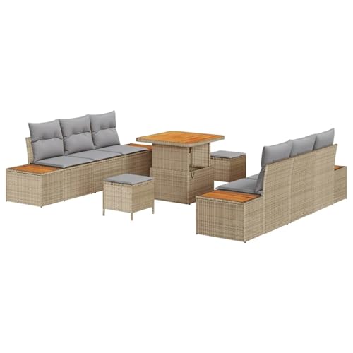Vopese Beiges 9-teiliges Poly Rattan Garten-Sofa Set mit Tisch & Kissen - für Entspannung im Freien Model3362867 Vopese Beiges 9-teiliges Poly Rattan Garten-Sofa Set mit Tisch & Kissen - für Entspannung im Freien Model3362867 von Vopese