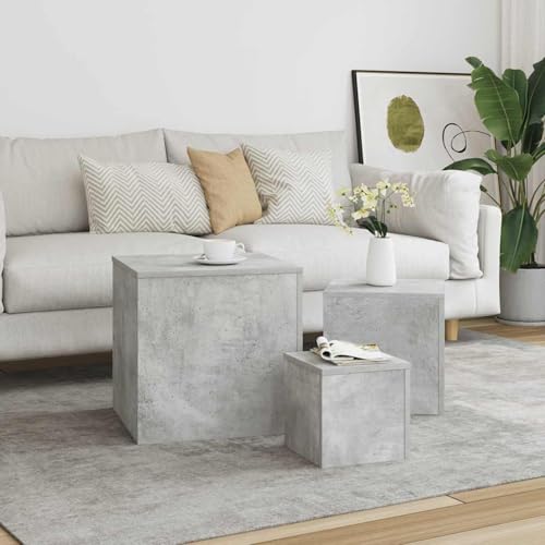 Vopese Beistelltische 3-TLG. Betongrau Holzwerkstoff Wohnzimmertisch Model808589 Vopese Beistelltische 3-TLG. Betongrau Holzwerkstoff Wohnzimmertisch Model808589 von Vopese