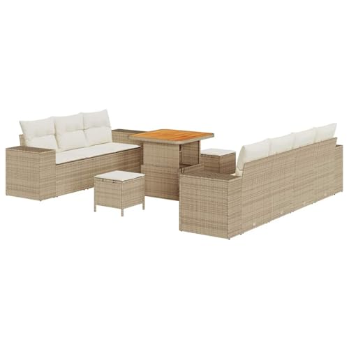 Vopese Bequemes 6-Personen-Garten-Sofa Set aus Natur Rattan, beige, für Garten und Terrasse Model3361966 von Vopese