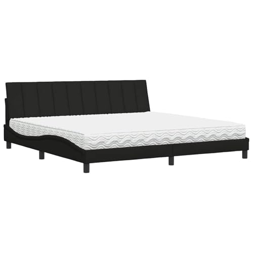Vopese Bett mit Matratze Hanko Schwarz 200x200 cm Stoff Bett Model3310554 von Vopese