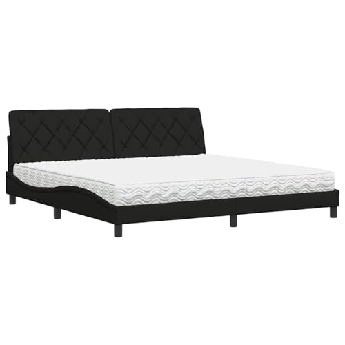 Vopese Bett mit Matratze Schwarz 200x200 cm Stoff Bett Model3310764 von Vopese
