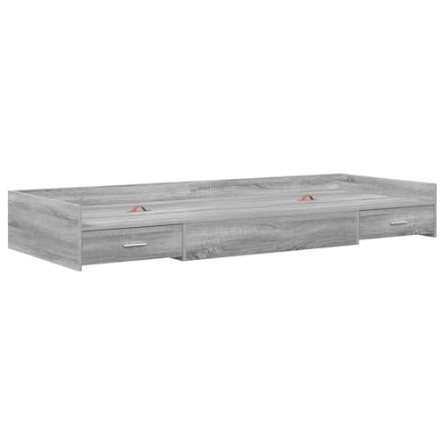 Vopese Bett mit Stauraum Graues Sonoma 90 x 200 cm Holzwerkstoff Bett Model3335234 von Vopese