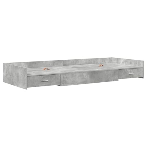 Vopese Bett mit Stauraum mit Kopfteil Beton Grau 90 x 200 cm Holzwerkstoff Bett Model3335232 von Vopese