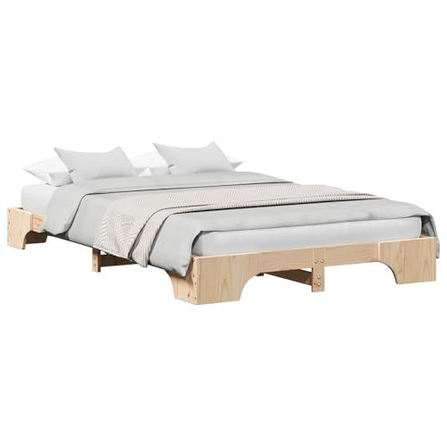 Vopese Bettgestell Natur Massivholz Kiefer 120 x 190 cm Massivholz Bettgestell Model872872 von Vopese