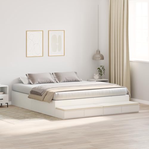 Vopese Bettgestell Weiß Holzwerkstoff 180 x 200 x 31,5 cm Massivholz Bettgestell Model3335661 von Vopese