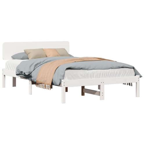 Vopese Bettgestell mit Kopfteil Weiß 120x190 cm Massivholz Kiefer Bed Headboard Model872117 Vopese Bettgestell mit Kopfteil Weiß 120x190 cm Massivholz Kiefer Bed Headboard Model872117 von Vopese