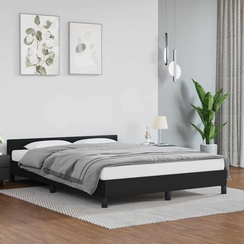 Vopese Bettgestell mit Kopfteil ohne Matratze Schwarz 140x190 cm Bed Frame Model347495 von Vopese